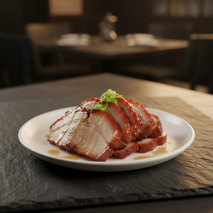 BBQ pork — sweet, sticky char siu.