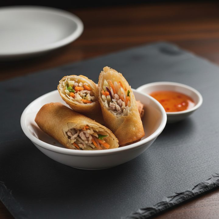 Spring rolls and dim sims come four to a serve.