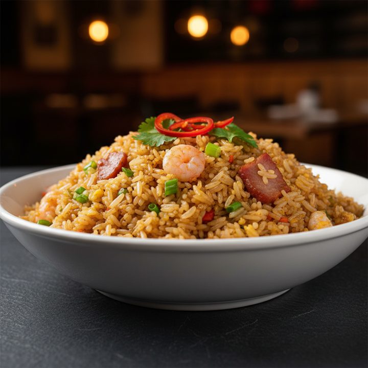 Fried rice or Singapore noodles with that?