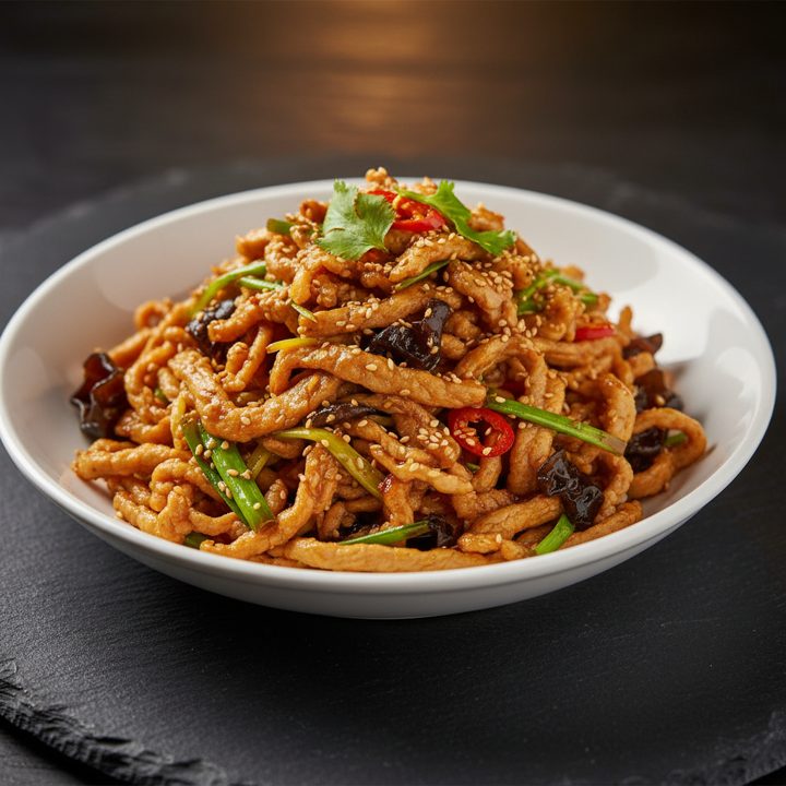 Fish-flavoured shredded pork — it's sweet and sour, no fish in it.